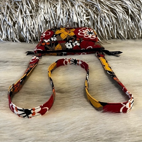 VERA BRADLEY Bittersweet Mini Saddle Bag Crossbody Red Yellow Black Floral 2013 - Picture 12 of 15